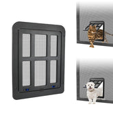 NAMSAN cat screen door with magnetic flap closes softly after pets pass