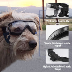 NAMSAN dog sunglasses anti-fog vents on frame for clear vision