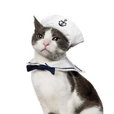 NAMSAN Pet Sailor Costume hat for cats and small dogs, ideal for festive photos