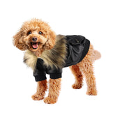 NAMSAN small dog winter coat PU leather outer fabric for warmth and style.