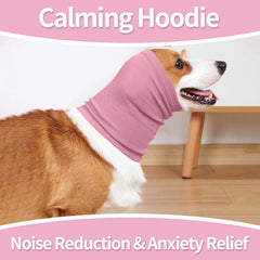 Nanaki dog calming hoodie ear wraps providing warmth on a chilly outdoor walk