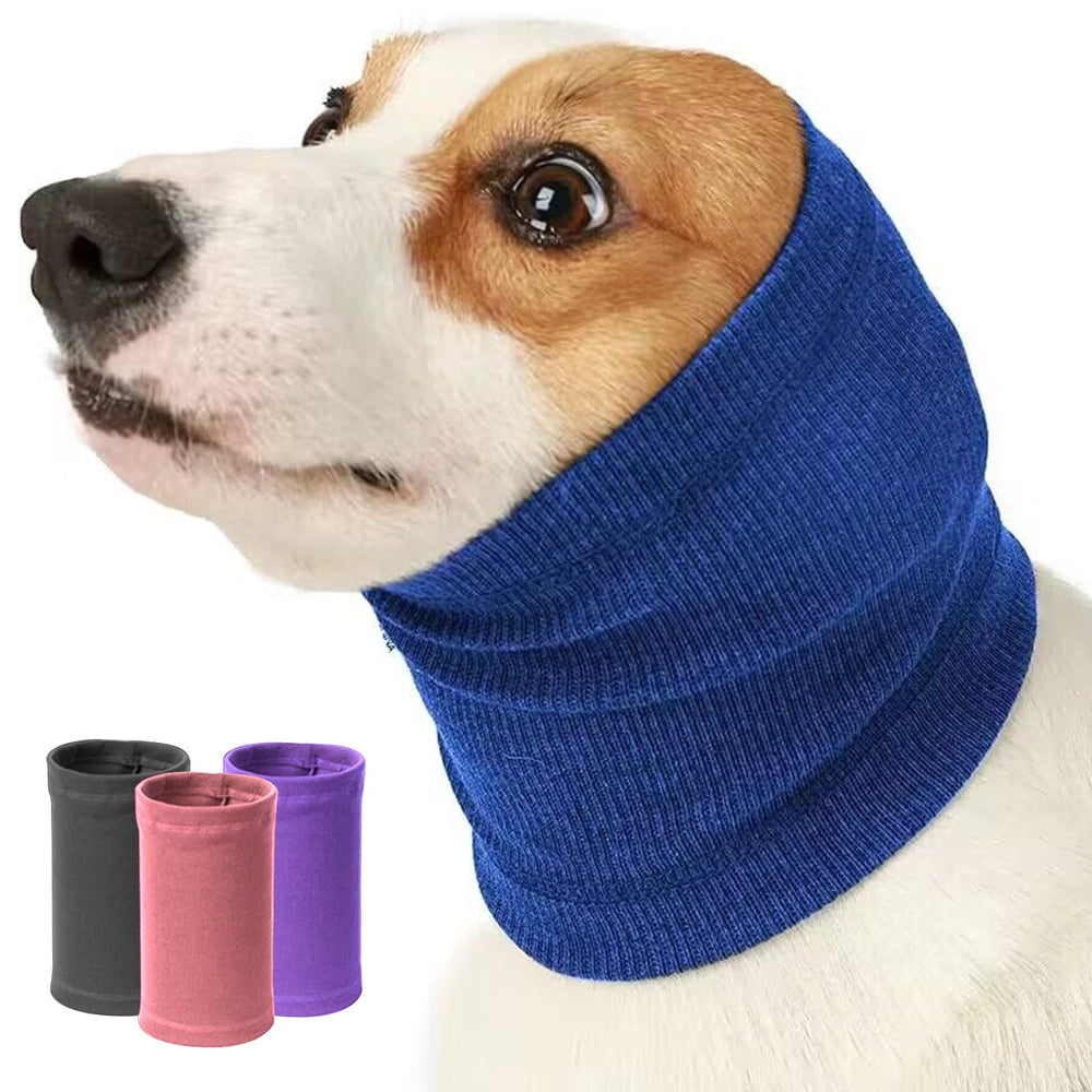Nanaki dog calming hoodie front view shows snug fit for anxious dogs during vet visits