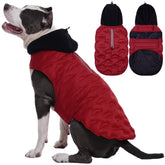 Nanaki Easy On hood front view shows warm, snug winter coat for dogs.