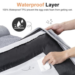 NANUYA 3-sided bolster supports the head and neck for cozy naps.