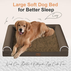 NANUYA large dog bed bolster side view showing secure neck support.