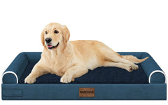 NANUYA large dog bed closeup shows orthopedic foam support for joints