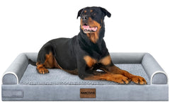 NANUYA large dog bed with velvet waterproof surface emphasizes comfort and easy care.