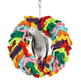 Napiass Parrot Swing: colorful cotton rope design great for chewing and visual stimulation.