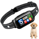 NATGOVOD Upgraded Bark Collar worn on a dog for controlled training.