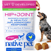 Native Pet alivio-articulaciones-masticables, sabor pollo, favorece movilidad.