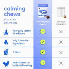 Native Pet Calming Chews hemp-l-theanine blend promotes calm focus and relaxed moments