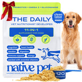 Native Pet dog vitamins topper with scoop for easy daily dosing and gut support.