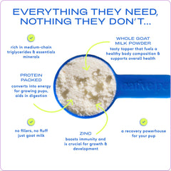 Native Pet Goat Milk powder scoop measures accurate servings for reliable daily nutrition