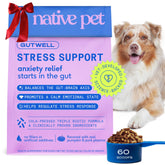 Native Pet GutWell Stress Support bottle with calming ingredients for dogs.