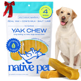 Native Pet Yak Chews pack front showing long-lasting dental sticks for large breeds