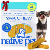Native Pet Yak Chews pack shot, long-lasting dental chew for small dogs.