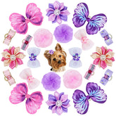 Naturahand dog hair bows flower pink for daily wear and photos
