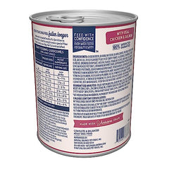 Fat Dogs wet food chunks of real chicken and salmon in savory broth.