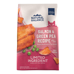 Natural Balance limited-ingredient cat food salmon kibble in a 4lb bag supports simple nutrition.