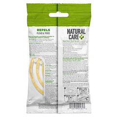 Natural Care Repellent Flea Tick Collar on a dog's neck demonstrates secure adjustable fit.