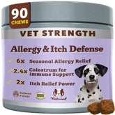 Natural Dog Company Allergy & Itchy Defense 90ct bottle for simple daily dosing