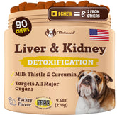 Natural Dog Company liver-kidney soft chews bottle showing daily organ support