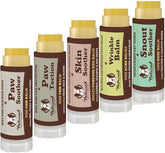 Natural Dog Company Powerhouse Bundle packaging shows all five balms for on-the-go dog skin care