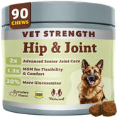 Natural Dog Company Vet Strength chews packaging demonstrates senior-dog mobility support.