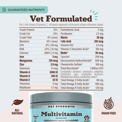 Natural Dog Company Vet Strength with glucosamine imagery indicating cartilage support for movement
