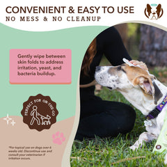 Natural Dog Company XL grooming wipes paws-cleaning image demonstrates convenient on-the-go refresh for active dogs
