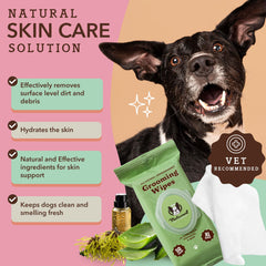 Natural Dog Company XL grooming wipes wipe close-up highlights durable sheets for muddy paws and mess-free cleanups
