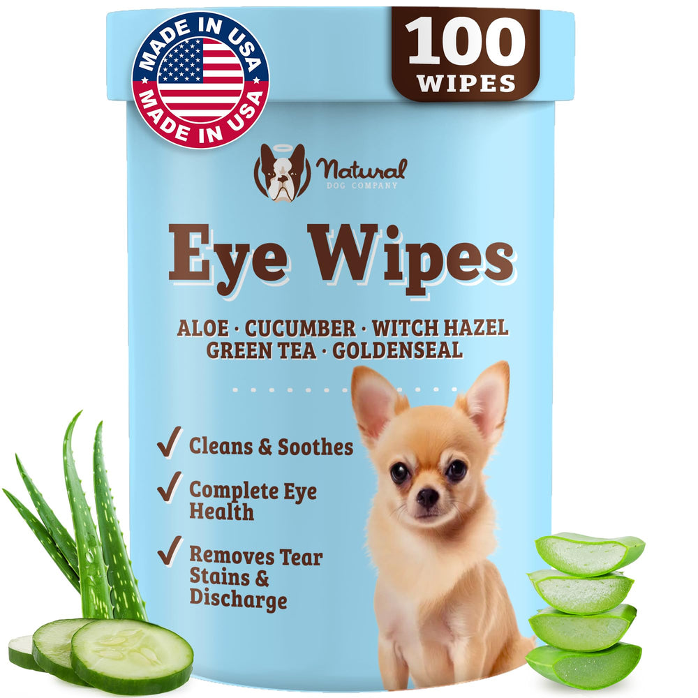 Natural Dog Eye Wipes pack close-up for quick on-the-go eye cleaning