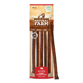 Natural Farm bully-coated gourmet collagen sticks 12in pack packshot: chews for joints and coat health.