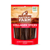 Natural Farm bully-coated gourmet collagen sticks pack—joint and coat support for dogs.