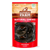 Natural Farm cow hooves 12-pack odor-free chews for dogs, ideal for rewards.