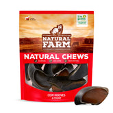 Natural Farm Cow Hooves packaging close-up demonstrates an all-natural dental chew option.