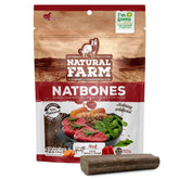 Natural Farm Natbones dual-texture outer layer delivers chewy beef flavor for engaging chew sessions.