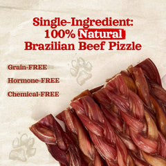 Natural Farm odor-free braided bully sticks promote dental care during chewing