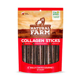 Natural Farm Odor-Free Bully-Coated Collagen Stick pack promotes longer chew time for dogs.