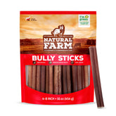 Natural Farm odor-free bully sticks packaging shows convenient, odor-reduced treat for dogs