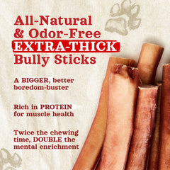 Natural Farm Odor Free Jumbo Bully Sticks 12in close-up texture