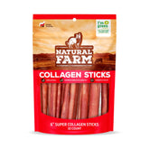 Natural Farm Odor-Free Super Collagen Chews 6-inch pack front view showing 10-pack for long chew sessions