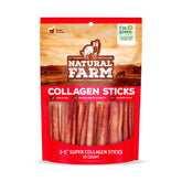 Natural Farm odor-free super collagen dog chews pack demonstrates long chew time for dogs.