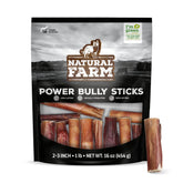 Natural Farm Power Bully Sticks 2-3 inch pack for training rewards and chew time.