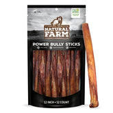 Natural Farm Power Bully Sticks 12-inch pack ready for long lasting chew sessions