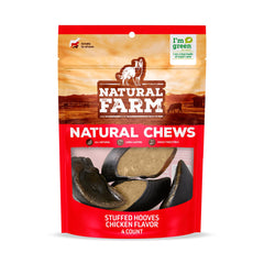 Natural Farm stuffed hooves close-up, dual-textured chew.