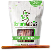 Nature Gnaws large bully sticks pack-shot — long-lasting chews for aggressive chewers.