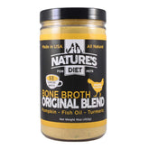 Nature's Diet bone broth powder in a jar for easy daily nourishment.