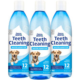 Naturel Promise Fresh Dental water additive poured into a dog's bowl for easy daily use