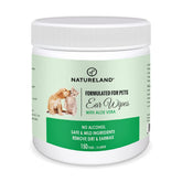 Natureland dog ear wipes extra-large pads with 3.5-inch diameter for quick ear cleaning.